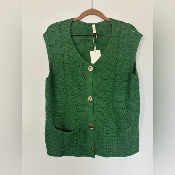 Evaless Women's Sleeveless Knit Cardigan Vest NWT - Picture 1 of 6